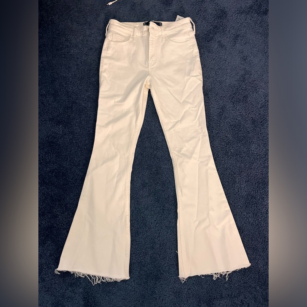 White/Creme Flare Hollister Jeans